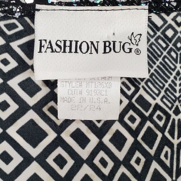 Fashion Bug Size 22 24 Top Mirror Ball Flashy Sequin Geometric Stretch Party - Picture 8 of 14